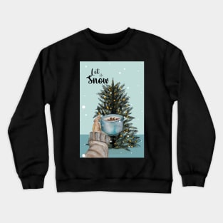 Christmas Cup of Coffee Postcard Crewneck Sweatshirt